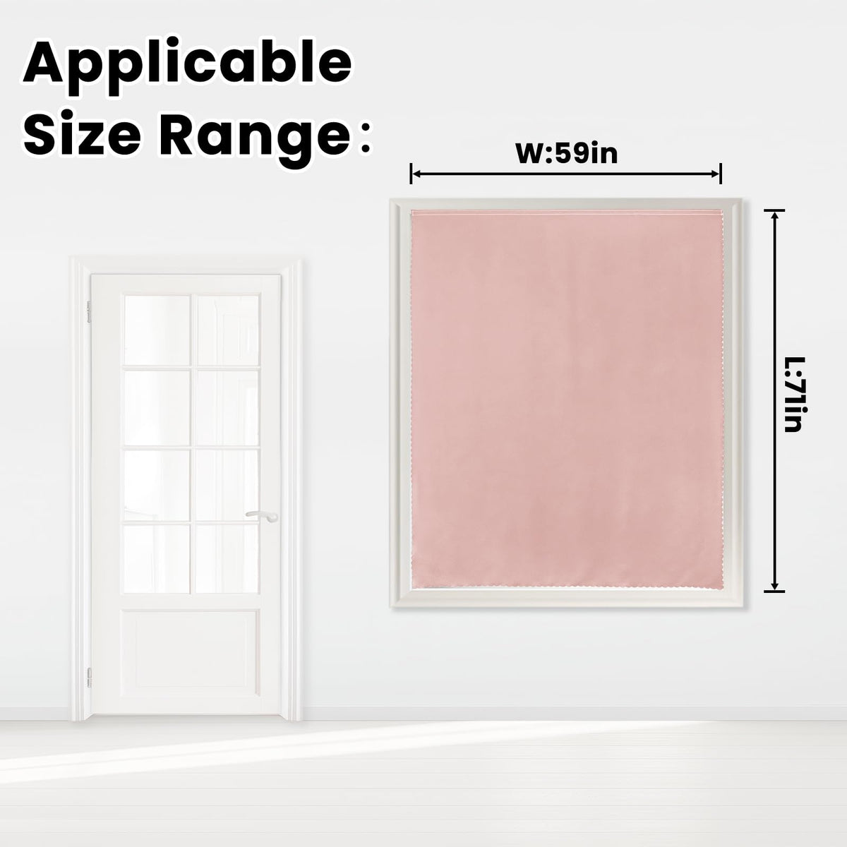 Self Adhesive Blackout Curtains (59"W x 71"L (Pack of 1) / Pink)