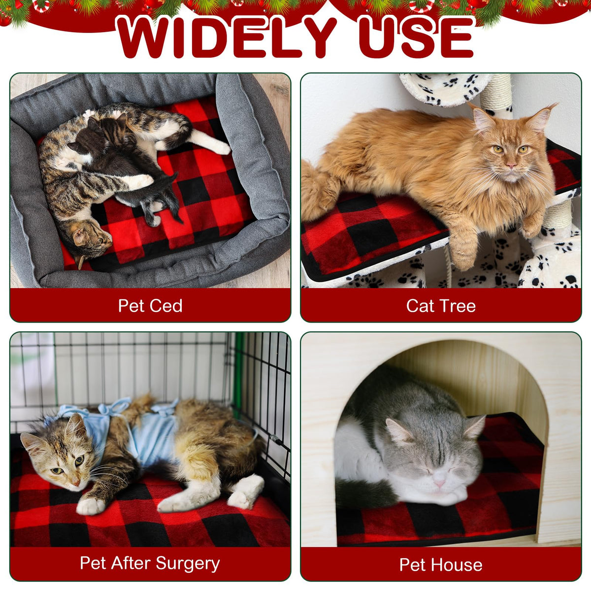 4 Pack Self Heating Cat Pad Self Warming Dog Mat (16 x 20 Inches)