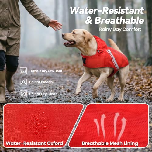 Dog Raincoat Wetoff Dog Rain Coat (Red / M (22"-26" chest girth))