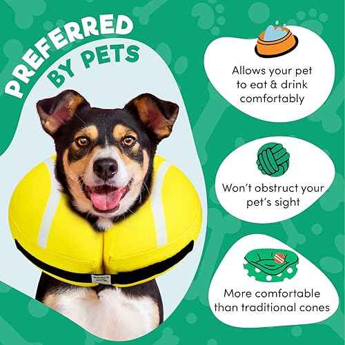 Inflatable Dog Cone Collar Alternative After Surgery Large (Tennis / Large [Neck:14"-18"])