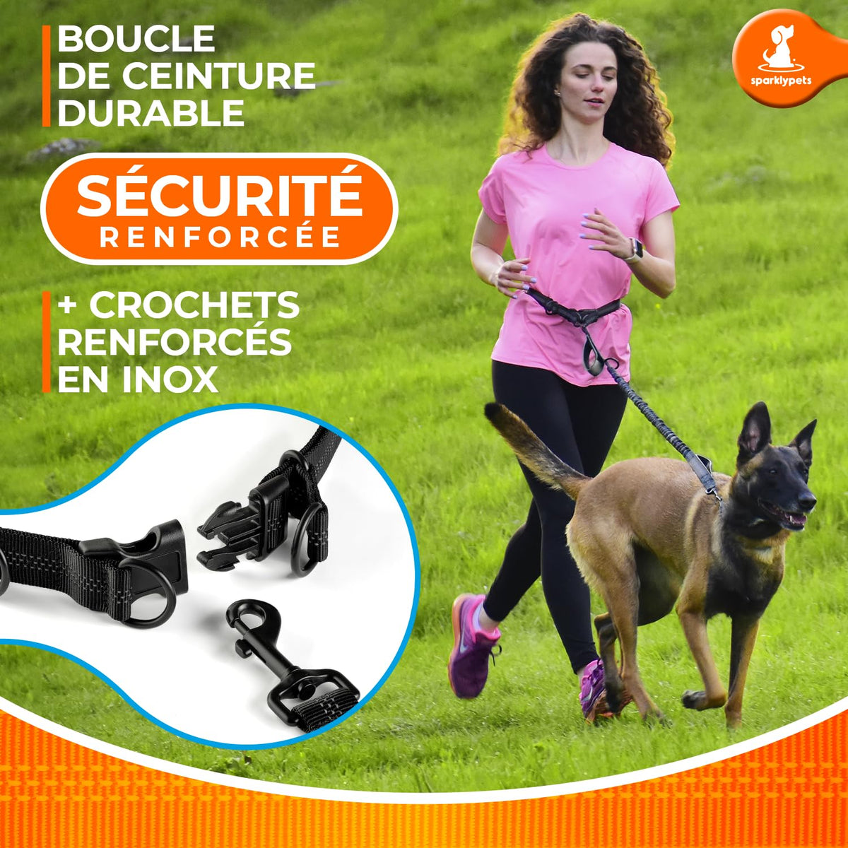Hands Free Dog Leash (Gray / 1 dog M/L)