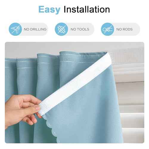Adhesive Curtain (35"W x 71"L (Pack of 2) / Lake Blue)