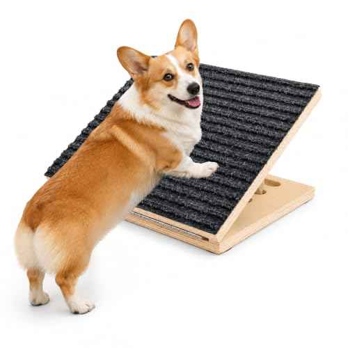 1 Pack Wooden Dog Ramp for Stairs with 8 Anti (Black)