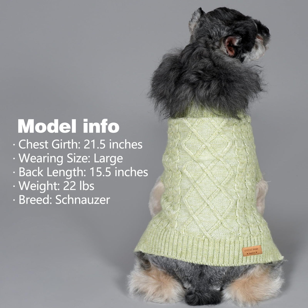 Dog Sweater for Small Dogs Turtleneck Thick Knit with Sleeves (Small / 10# Green)