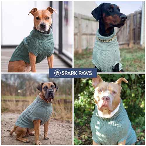 Knit Dog Sweater (Pine Green Cableknit / X-Large)