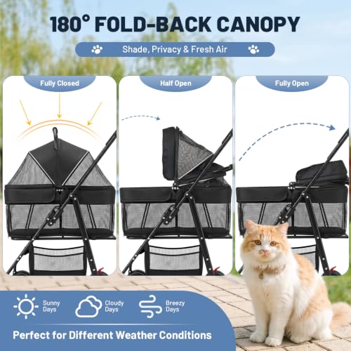 Dog Stroller for Small Dogs (Natural Black)