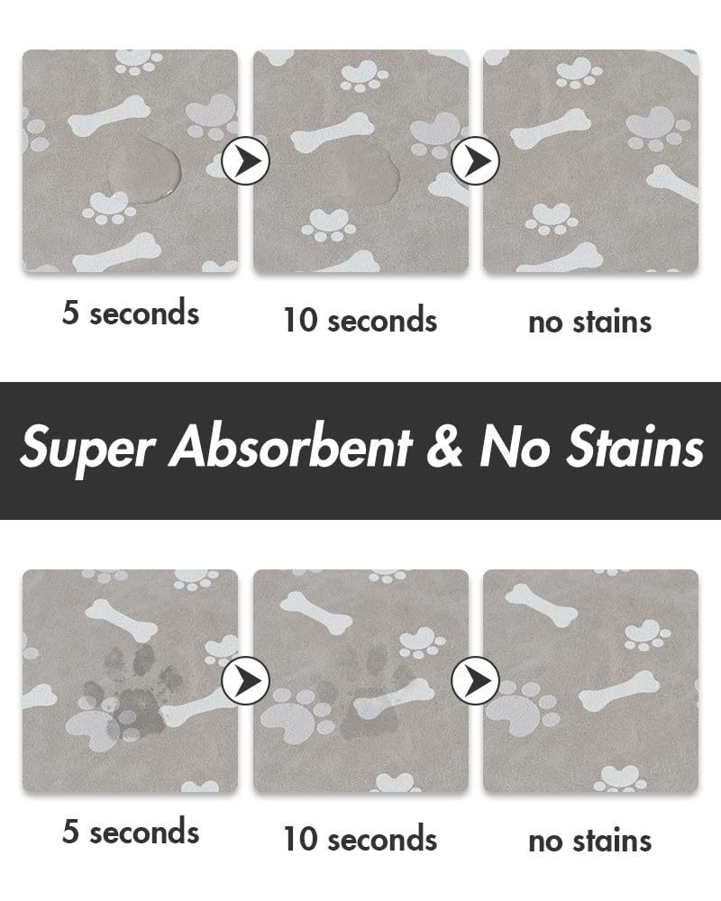 Absorbent Pet Feeding Mat (MP-GREY / 12"x19")