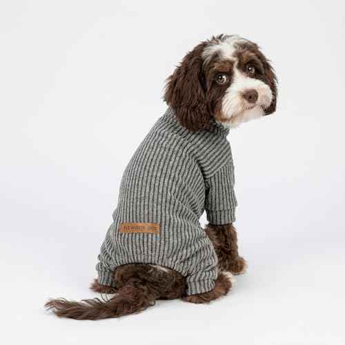 Mock Neck Knitted Dog Pajamas (X-Small / Grey)