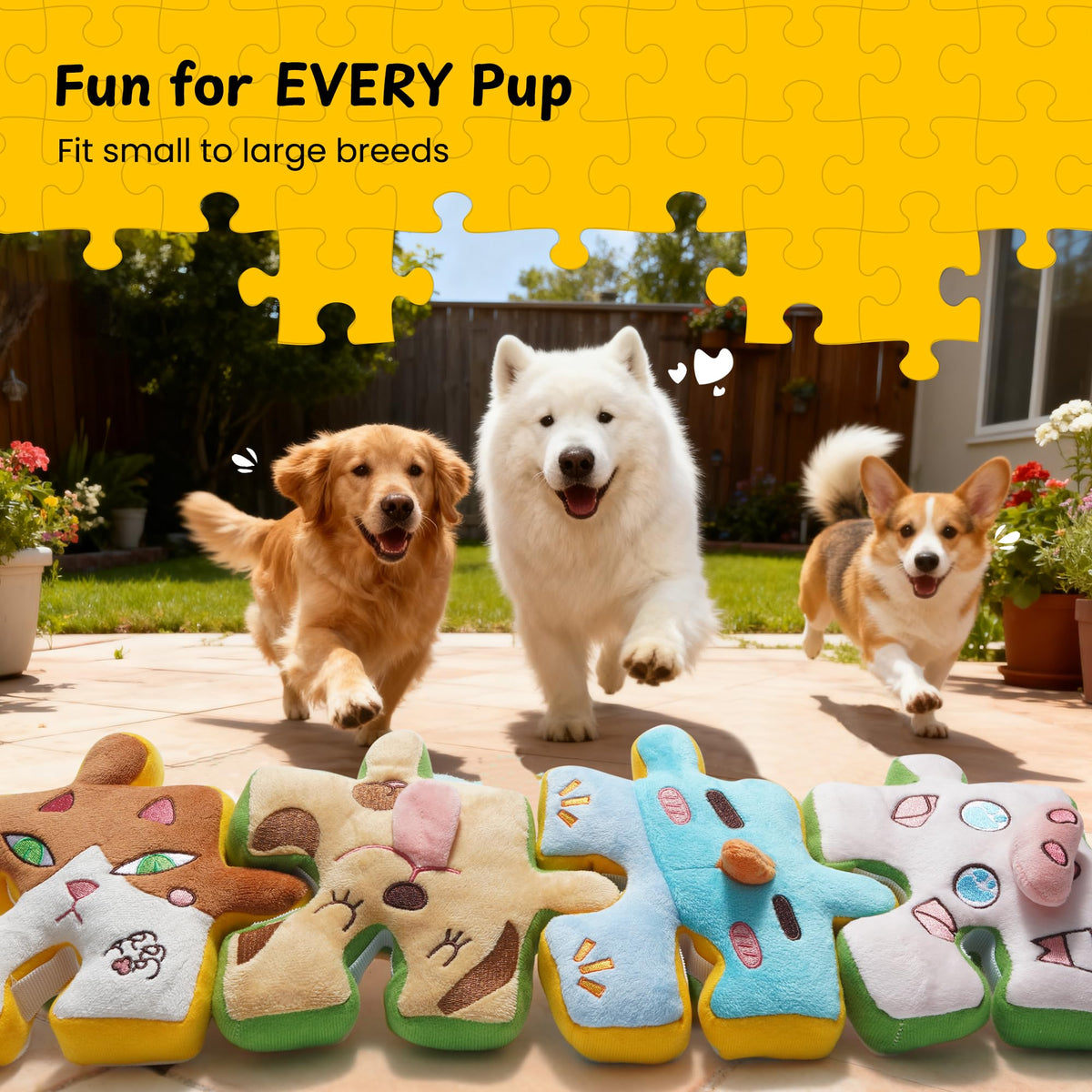 Tearable Rip Pull Apart Squeaky Dog Puzzle Toys (Puzzle)