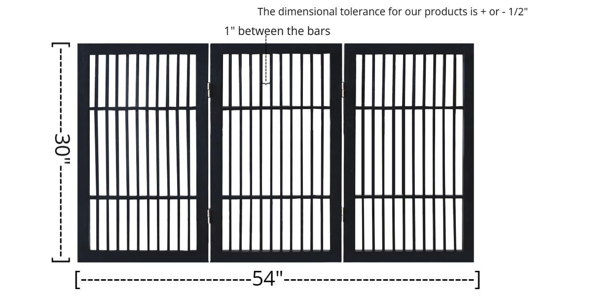 Pet Dog Gate Freestanding (3 Panel 30" Tall / Black Pet Gate)