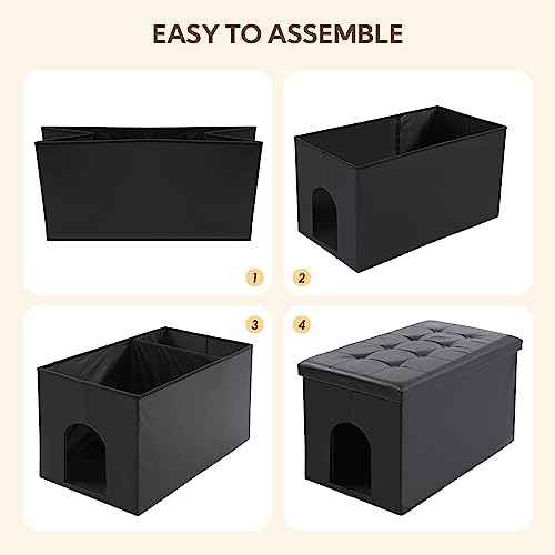 Cat Litter Box Enclosure Furniture Odor Control (XXL L35.4'' x W19.7'' x H19.7'' / White)