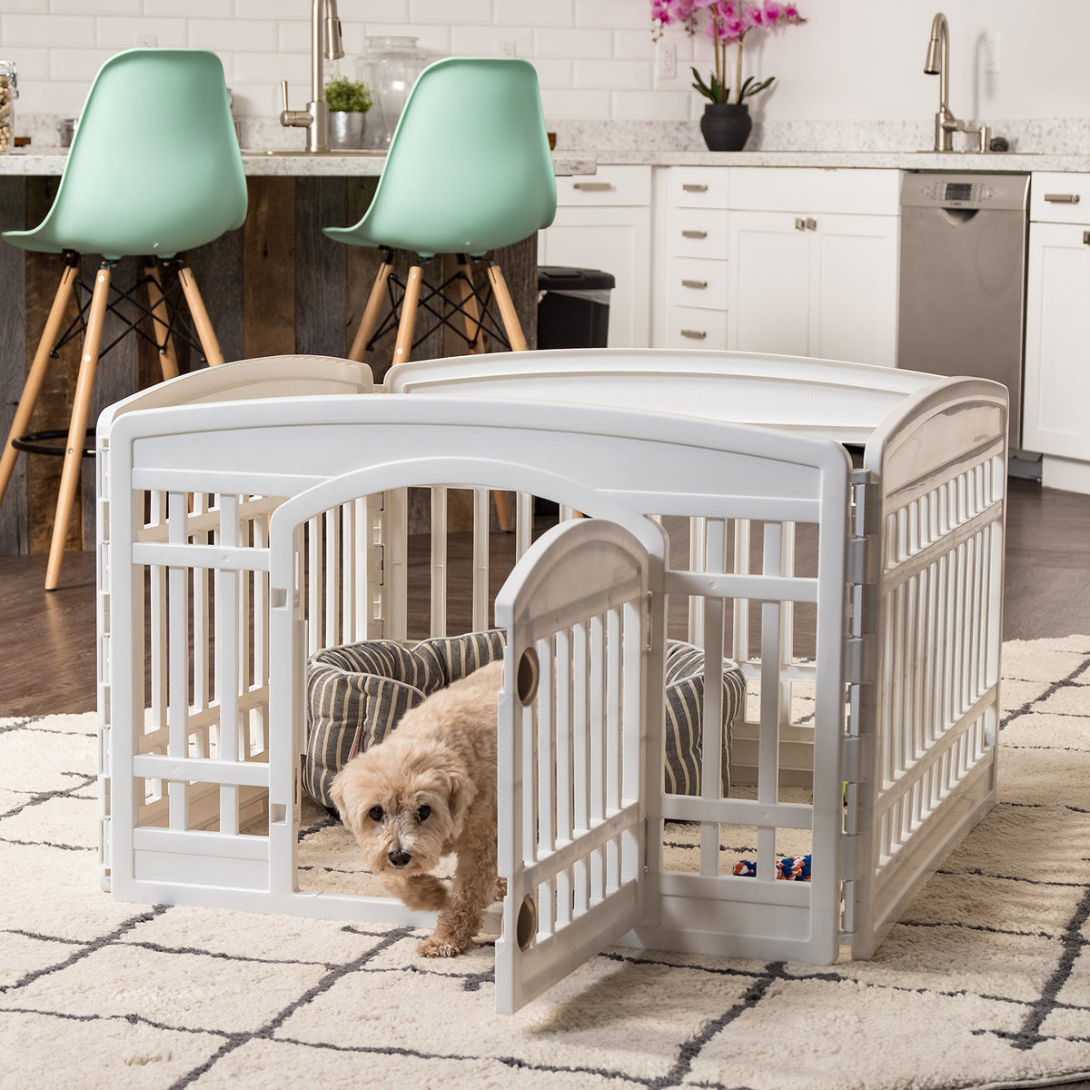 4 Panel Dog Playpen (4 Panel - 24" H / White)