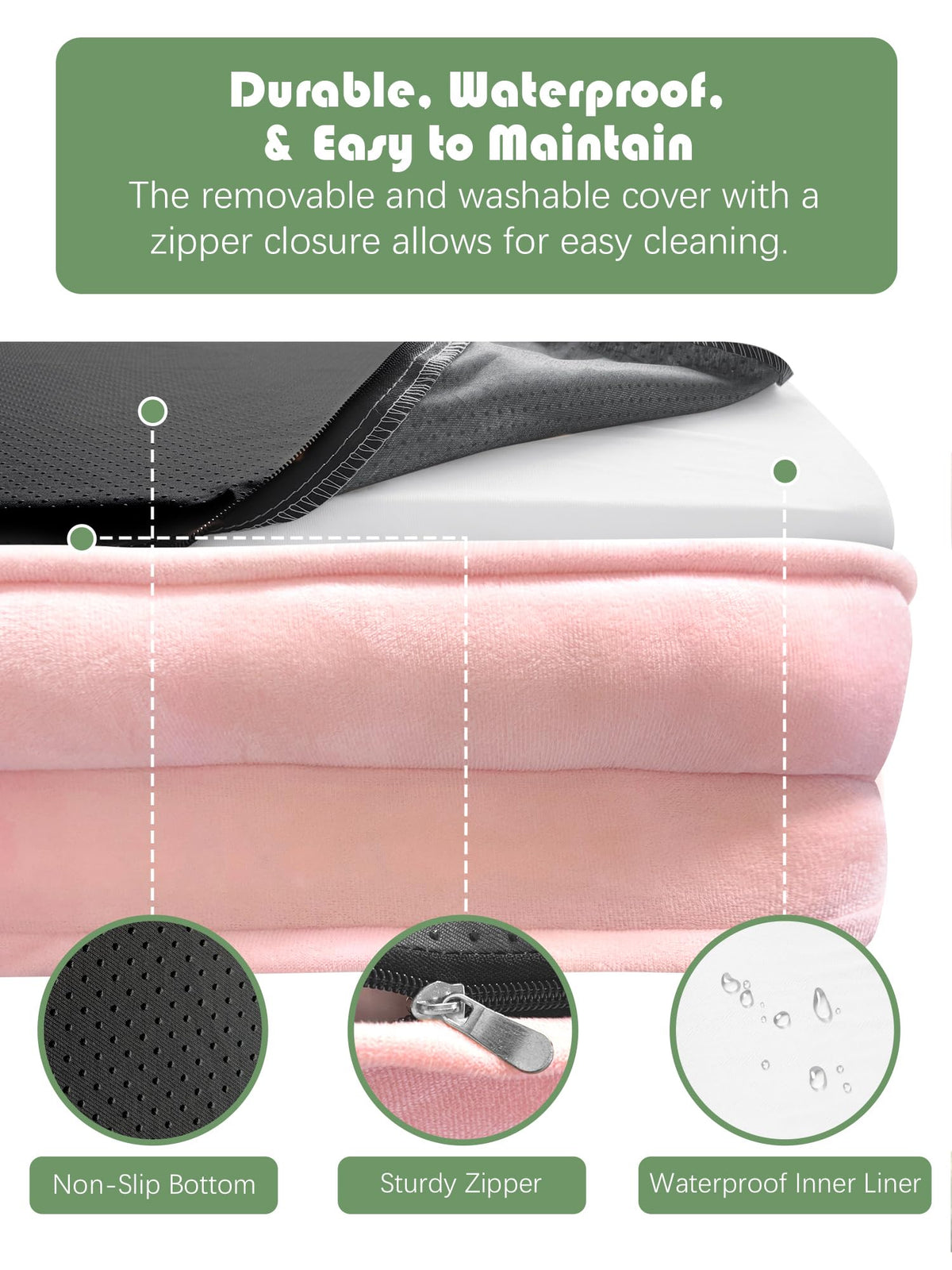 Orthopedic Dog Bed with Sides (38.0"L x 28.0"W x 6.5"Th / Pink)