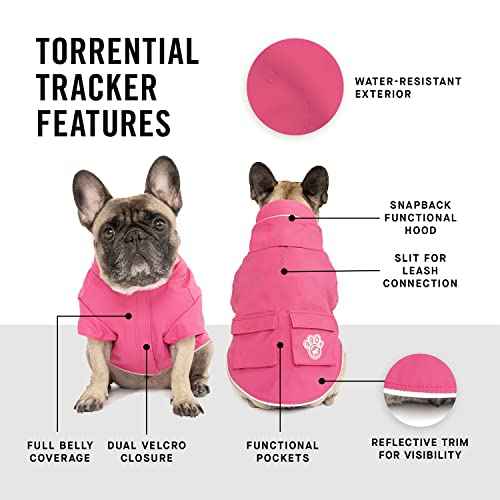 Torrential Tracker Dog Rain Jacket (26 (25-27" back length) / Pink)