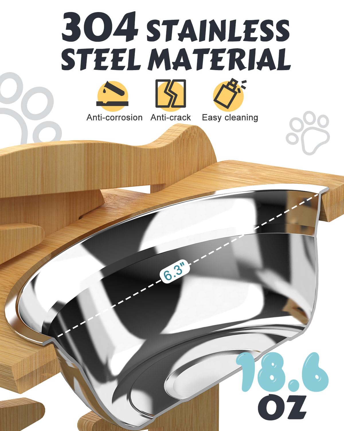 Elevated Dog Bowls (Bamboo / Small)