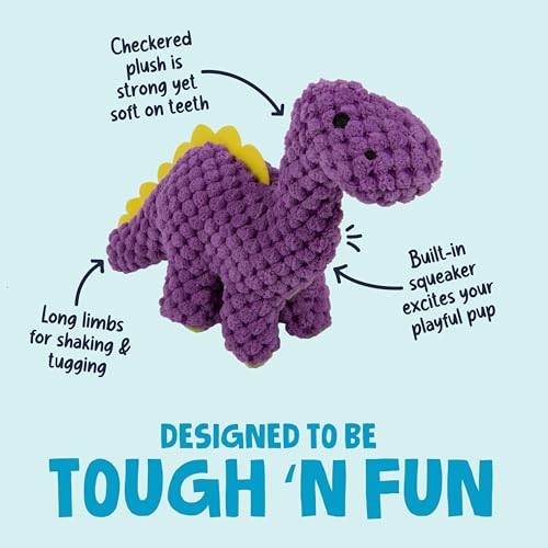 Checkers Just for Me Dinos Bruto Squeaky Plush Dog Toy (Checkers - Dinos Bruto (Purple) / Mini)