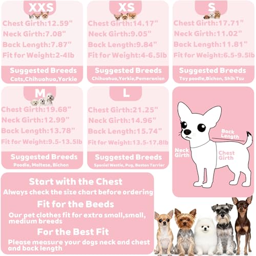 Fleece Dog Pajamas Winter Warm Dog Sweater for Small Dogs Thermal Coat (Pink / Small)