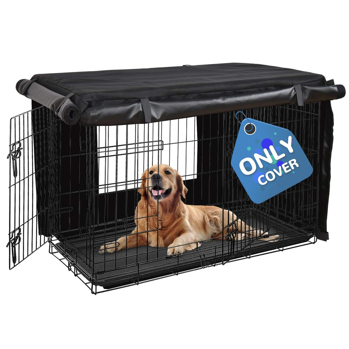 Dog Crate Cover (55.0"L x 38.0"W x 45.0"H / Black)