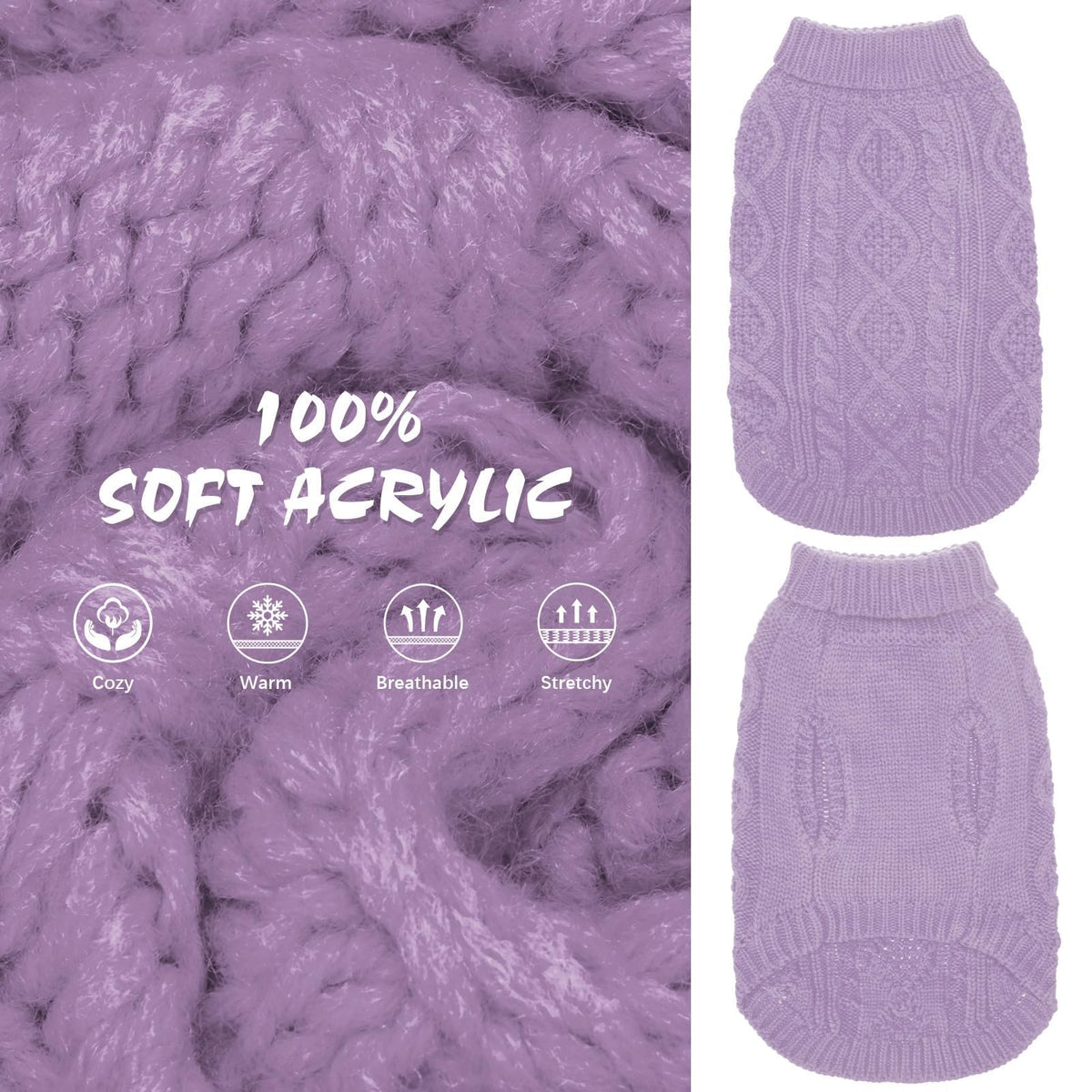 Dog Sweater for Small Dogs (Mauve / X-Small)