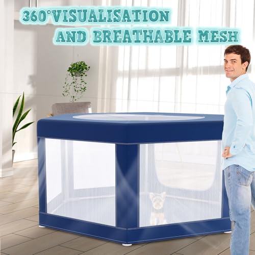 45x45 Inches Hexagonal Type Puppy Playpen (Blue / 42x42 IN Hexagonal)