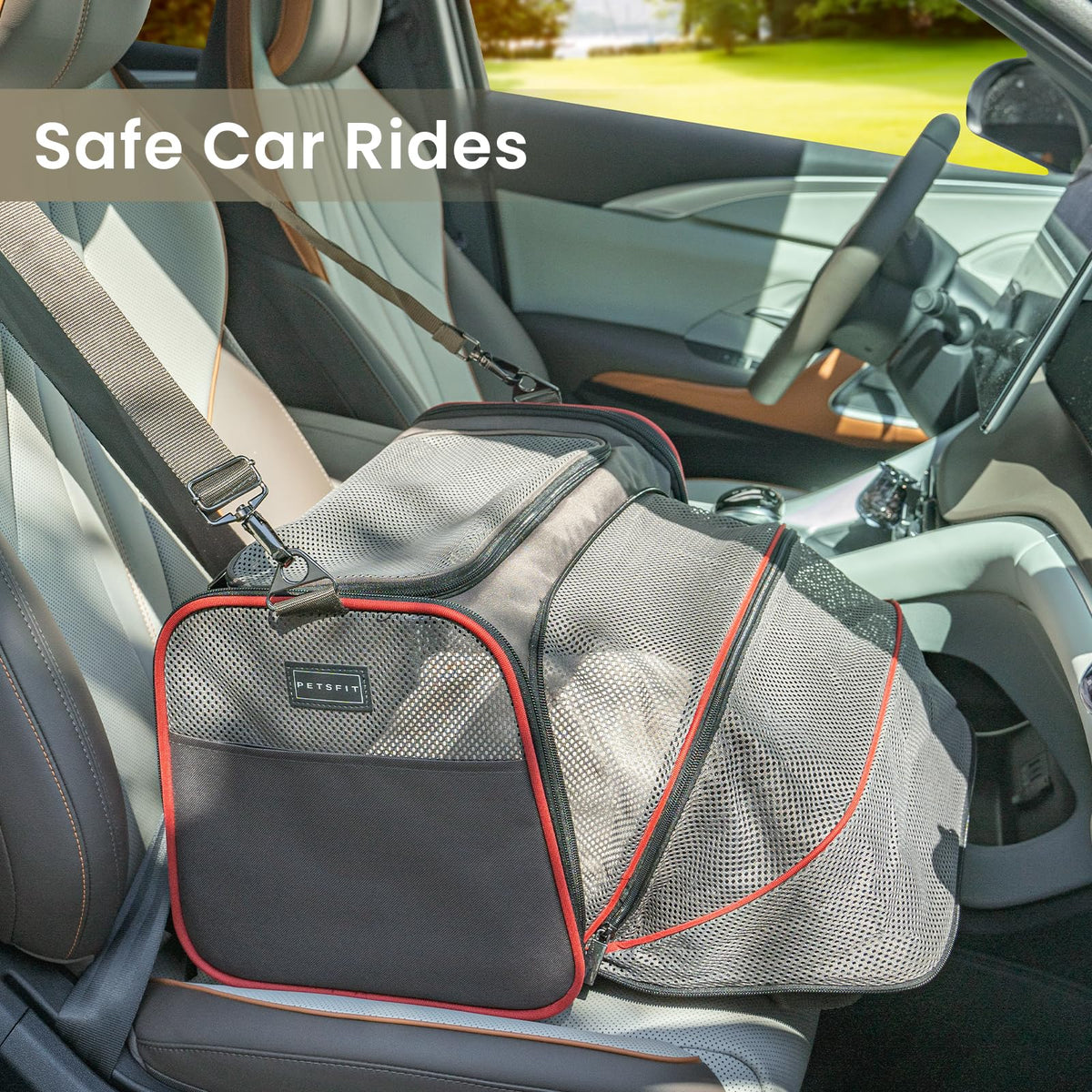 Expandable Cat Dog Carrier for 2 Cats (19"L x 12"W x 12"H / Brown)