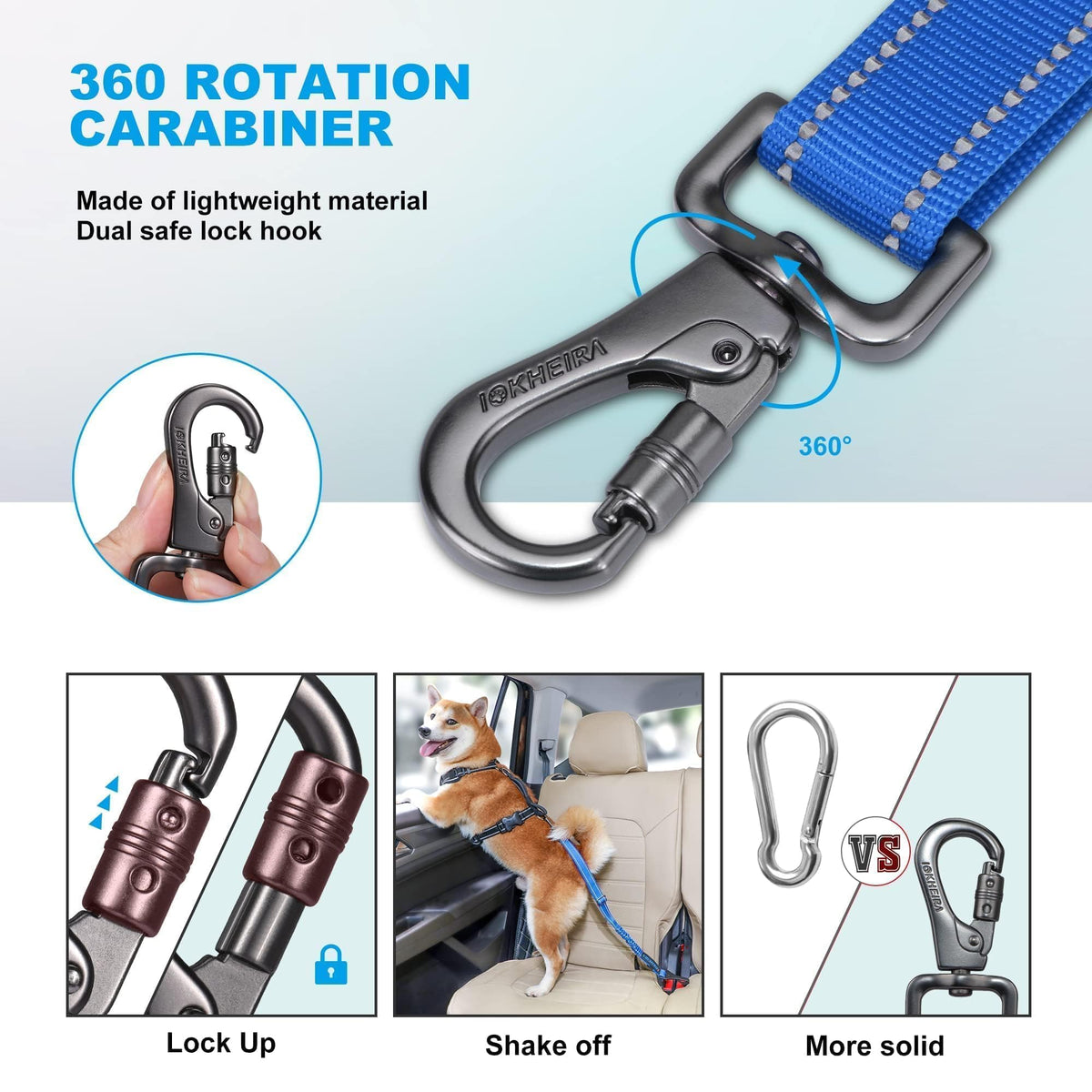 Dog Seat Belt 3 (Bule)