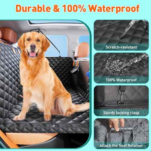Dog Car Seat Cover for Back Seat (Thick Black / L - For Cars/SUV/ Sedans/MPV)