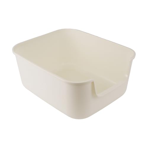 Large Cat Litter Box with High Sides (White)