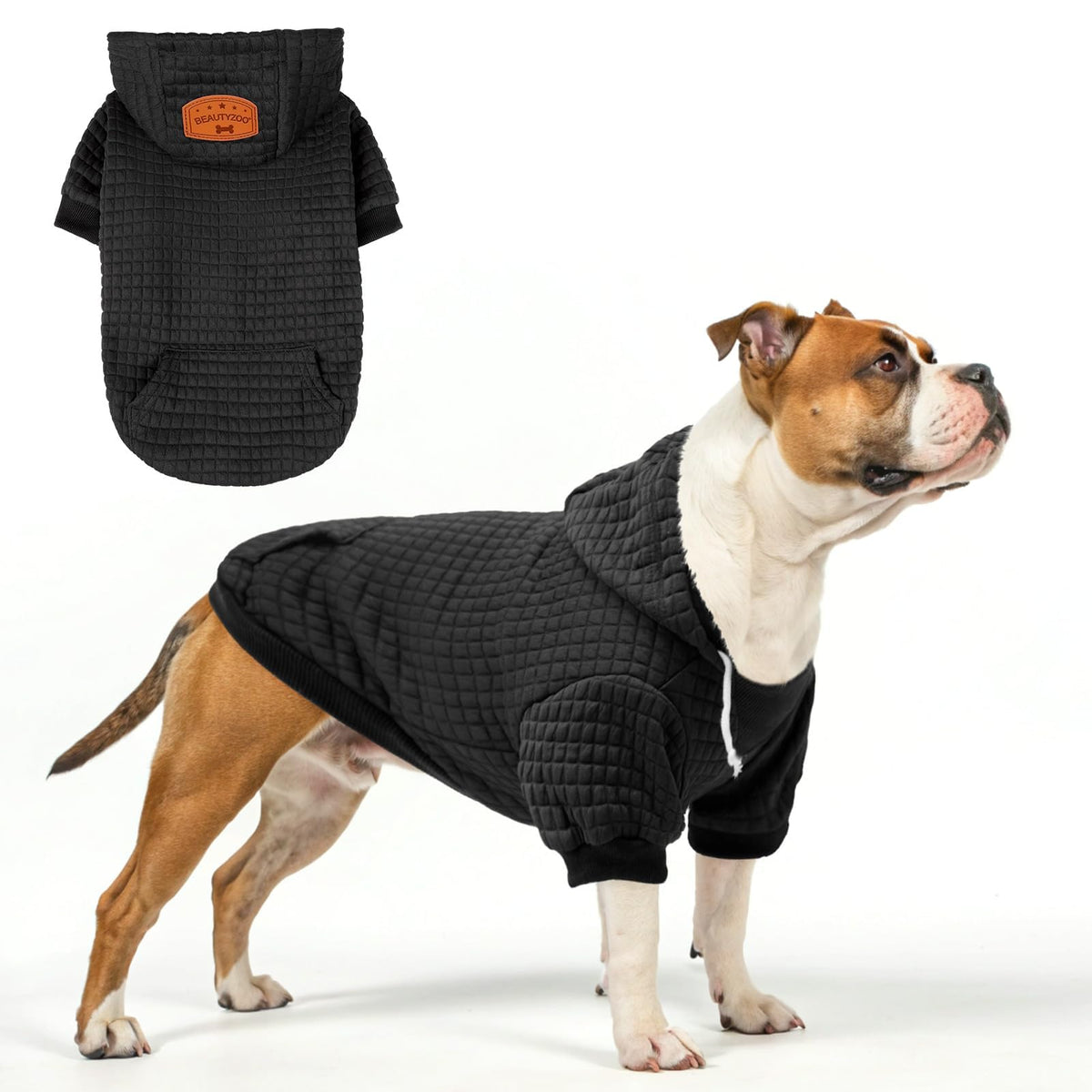 Dog Hoodie for Large Dogs (Black / 2XL (Back: 27",Chest: 35.5", Neck: 25"))