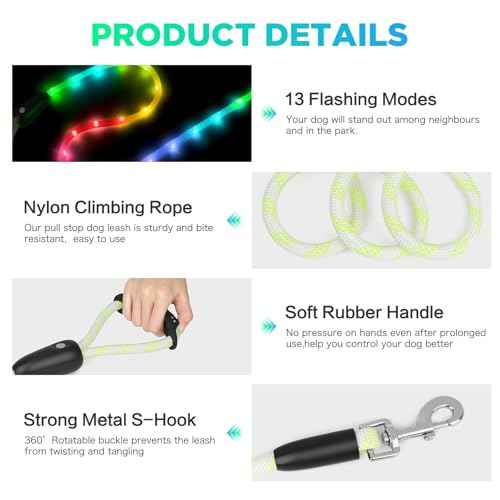 Light Up Dog Leash (6 Ft / RGB)