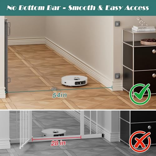Retractable Baby Gate for Stairs (Gray / 54" Wide x 34" Tall)