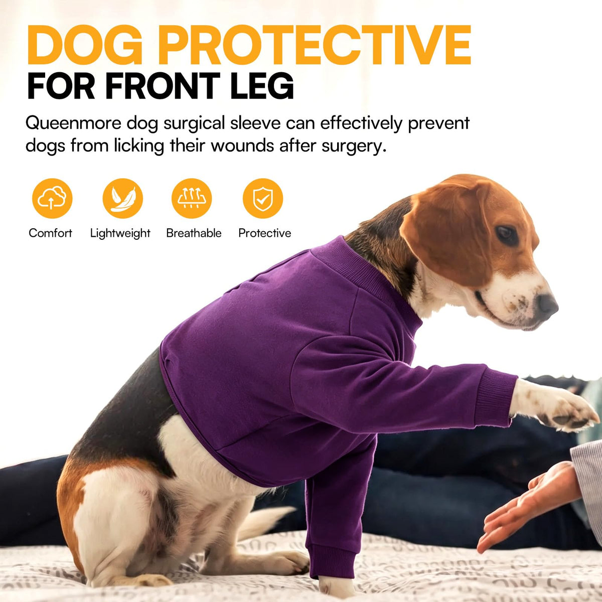 Recovery Sleeve for Dogs Front Leg (Large / Purple)