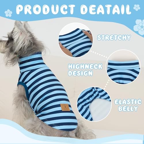 4 Pack Dog Sweaters Turtleneck Dog Clothes for Small Medium Large Dogs Boy Girl Warm Puppy Vest Shirt Winter Pullover Pet Sweatshirt Outfits (Medium(Chest-16") / Navy, Grey, Blue)