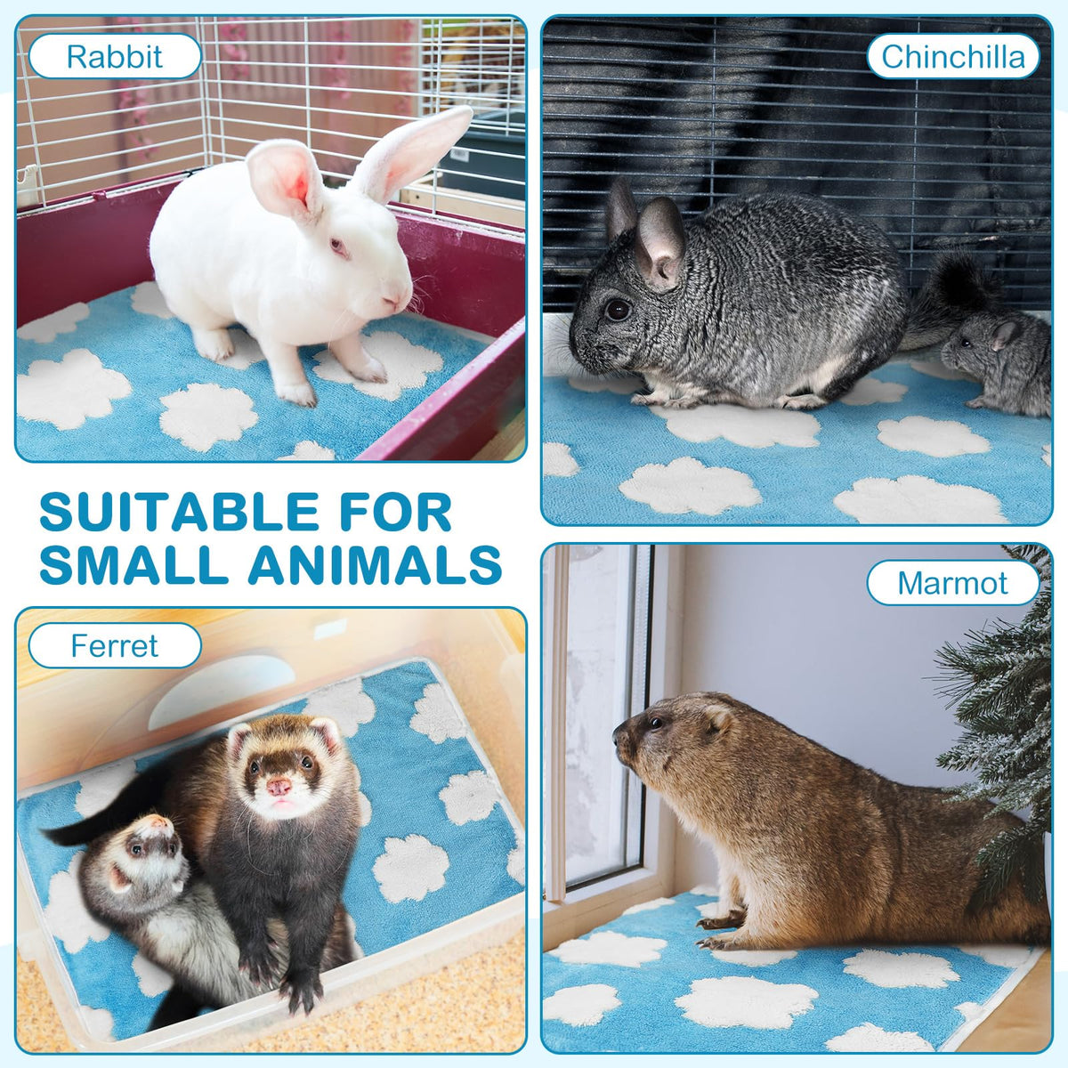 4 Pack Self Heating Cat Pad Self Warming Dog Mat (16 x 20 Inches)