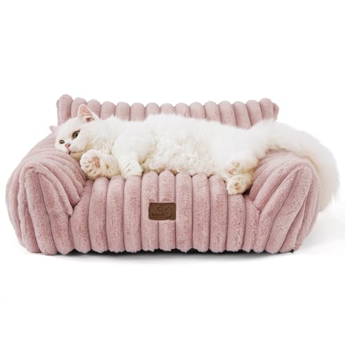 ComfyFleece® Shown on TV Fluffy Cat Couch for Pets (24x18x10" / Blush Pink)