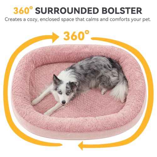 Orthopedic Dog Bed for Large Dogs (Pink / 35"l X 25"w X 7.0"th)