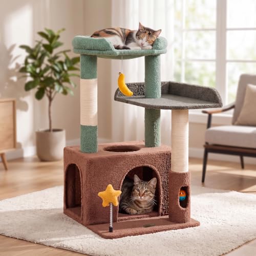 Small Cat Tree for Kittens (Olive Green / Small 30")
