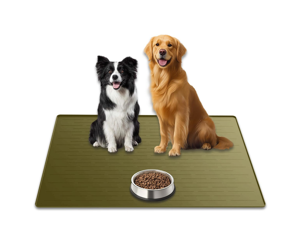 31.8"x23.8" Extra Large Pet Food Mat (Avocado Green / 31.8"L x 23.8"W)