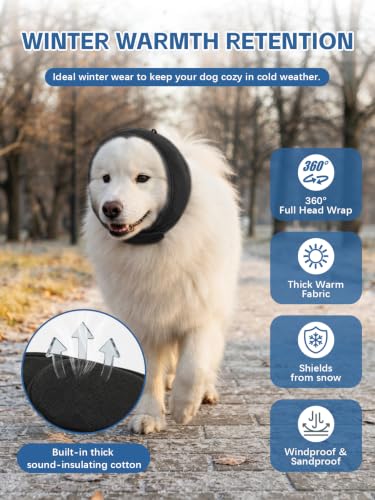 Dog Ear Cover (Dark Gray / L(Head Size:18-24",Rec. Weight 66–94 lbs))
