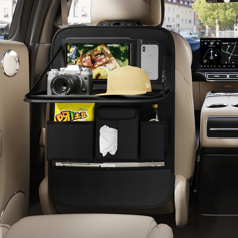 Back Seat Car Organizer 1 Pack (Black / Plain weave)