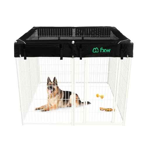 Homeplus Indoor Dog Playpen with Mesh Top Cover (White / 45"H)