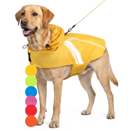 Dog Raincoat Wetoff Dog Rain Coat (Yellow / L (26"-30" chest girth))