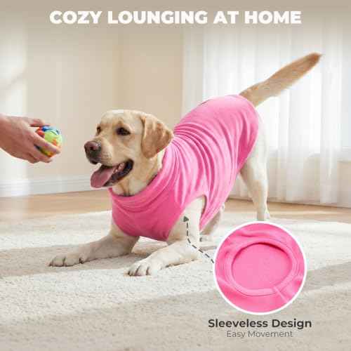 Dog Sweater Soft Fleece Warm Turtleneck Dog Sweaters for Medium Dogs (X-Large / Pink)