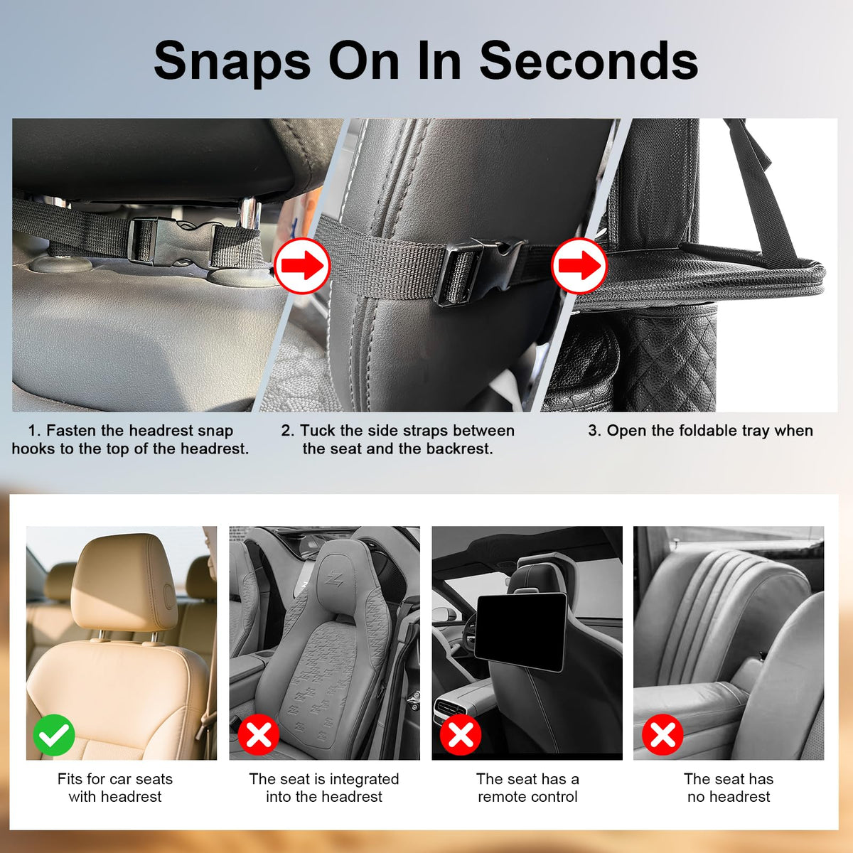 Car Backseat Storage Organizer (1 Pack / Black)