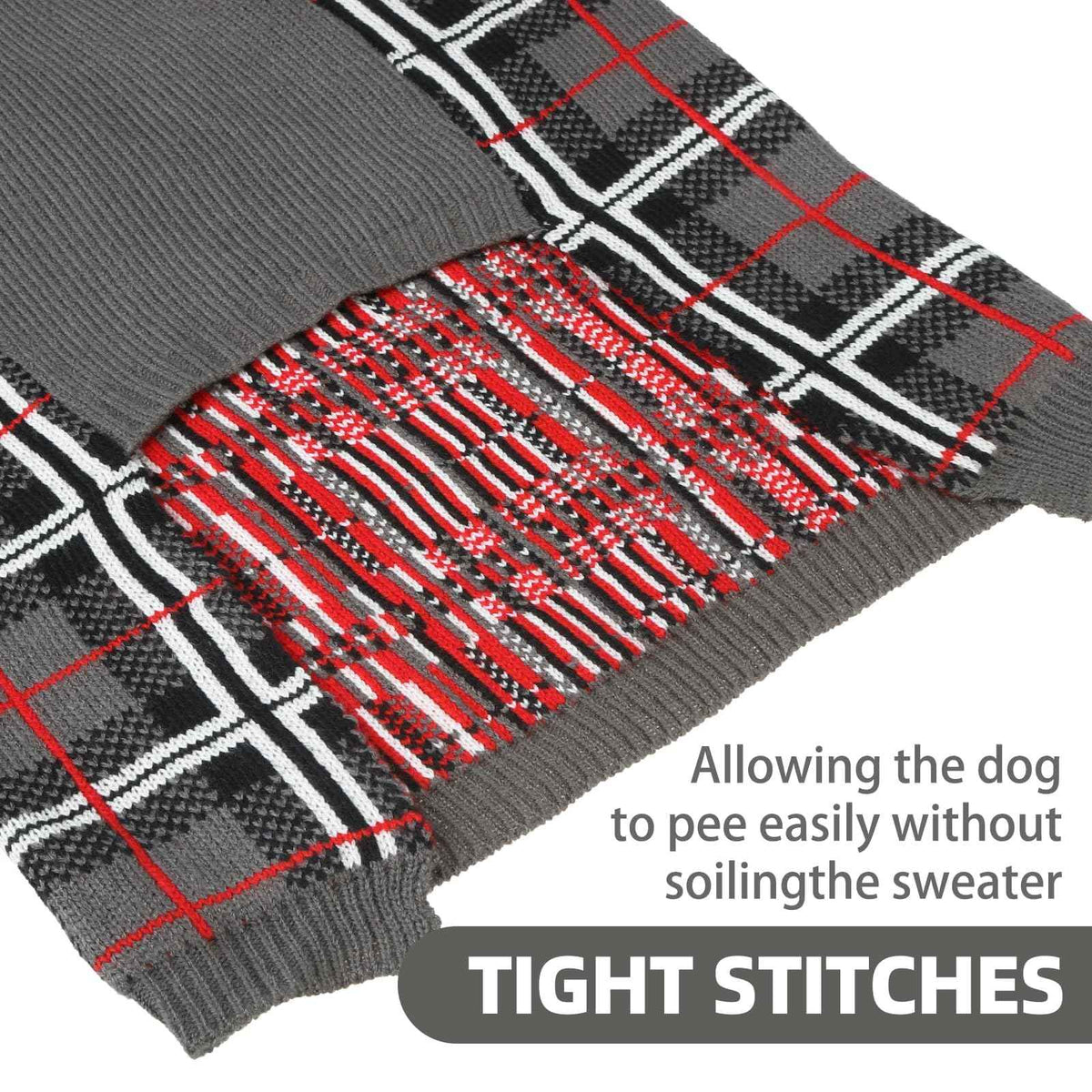Dog Sweaters for Large Medium Small Dogs (XL - Chest 30", Back 24" / Grey)