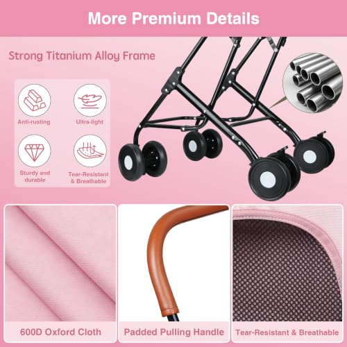 Double Pet Stroller (Pink)