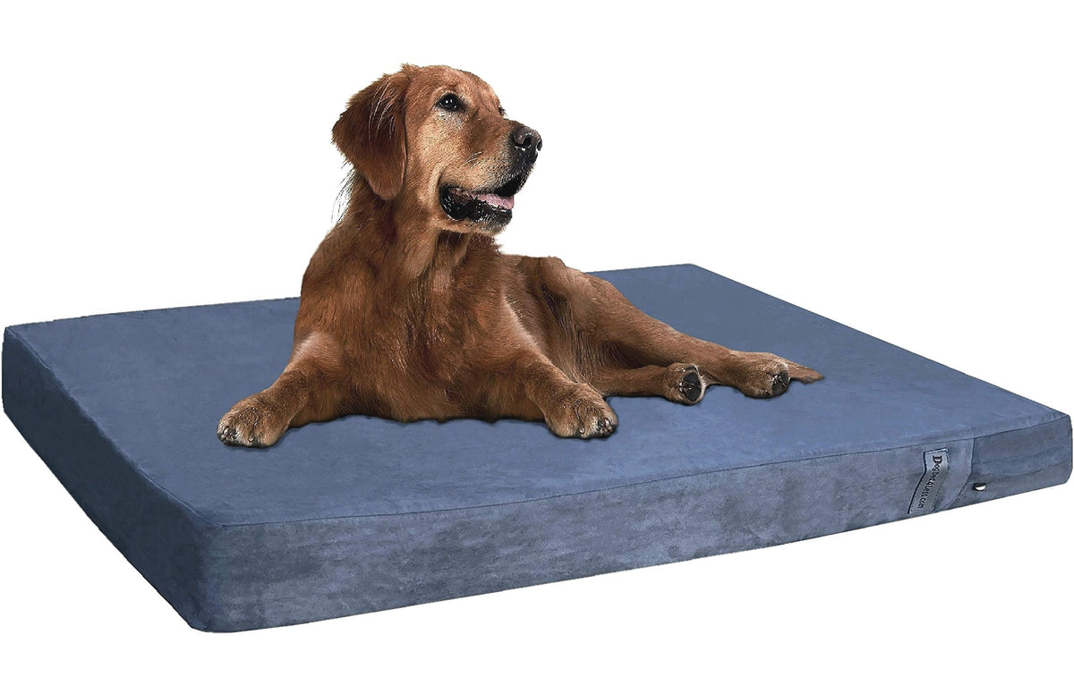 Orthopedic Gel Memory Foam Pet Dog Bed (Microsuede Gray / 40"X34"X4" Inches)