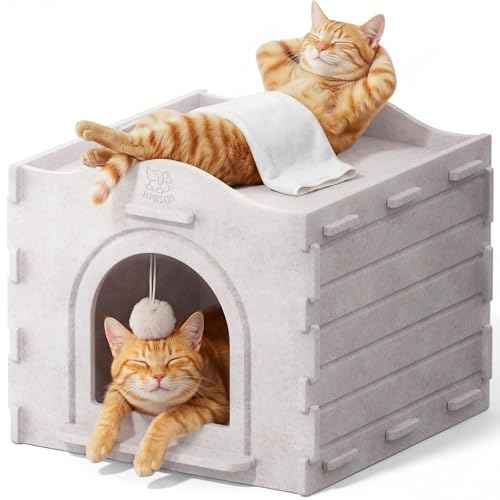 Cat Bed Cave for Indoor Cats (Gray-1)