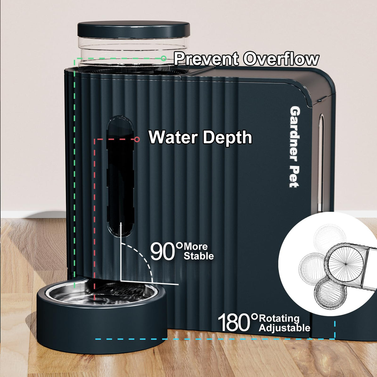 Gravity Automatic Cat Feeder (Extra Large（1.6 Gallons x 2） / Dark Blue)