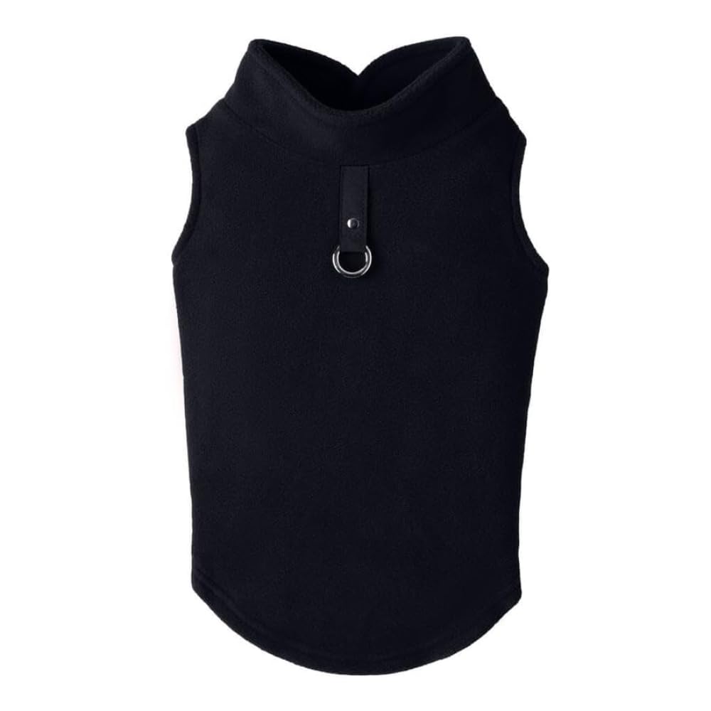 Fleece Vest Dog Sweater (Black / Medium (Around 11-lb))